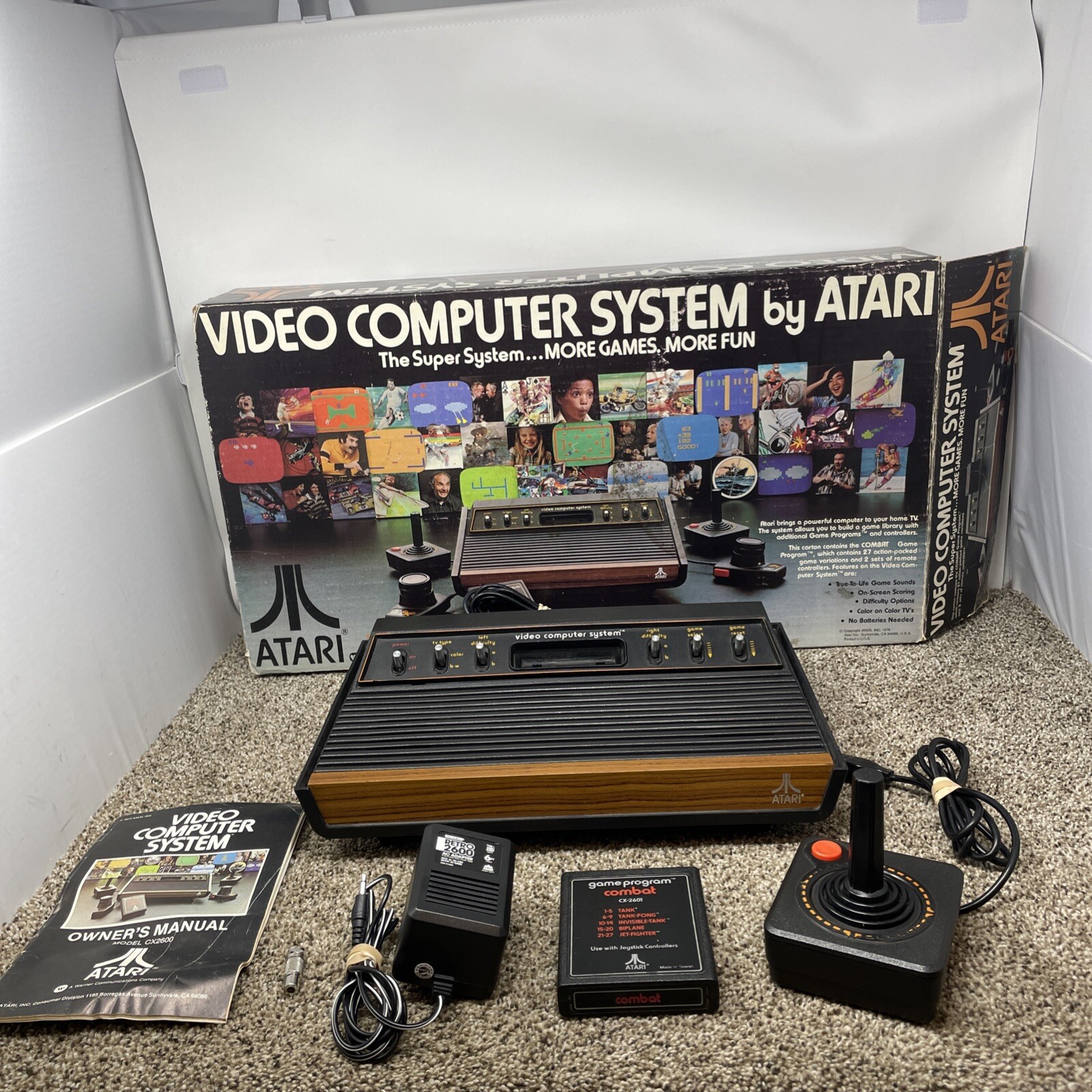 Atari 2600 Console Original 6 switch Console In Box Joystick game WORKING lot