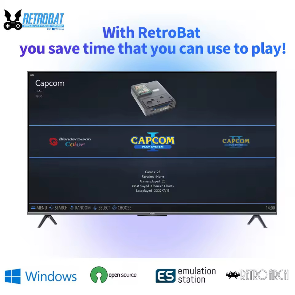 Portable 500GB Retro Gaming HDD Multi-System Emulator for PC & Windows Laptop