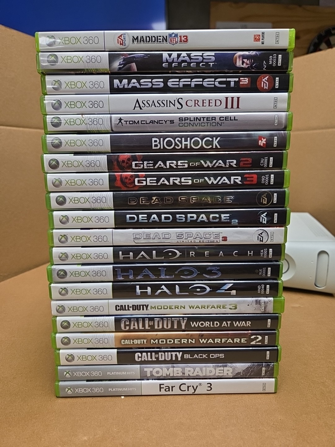Microsoft Xbox 360 Console 20GB Bundle Controller Cords 20 Games Bag *TESTED