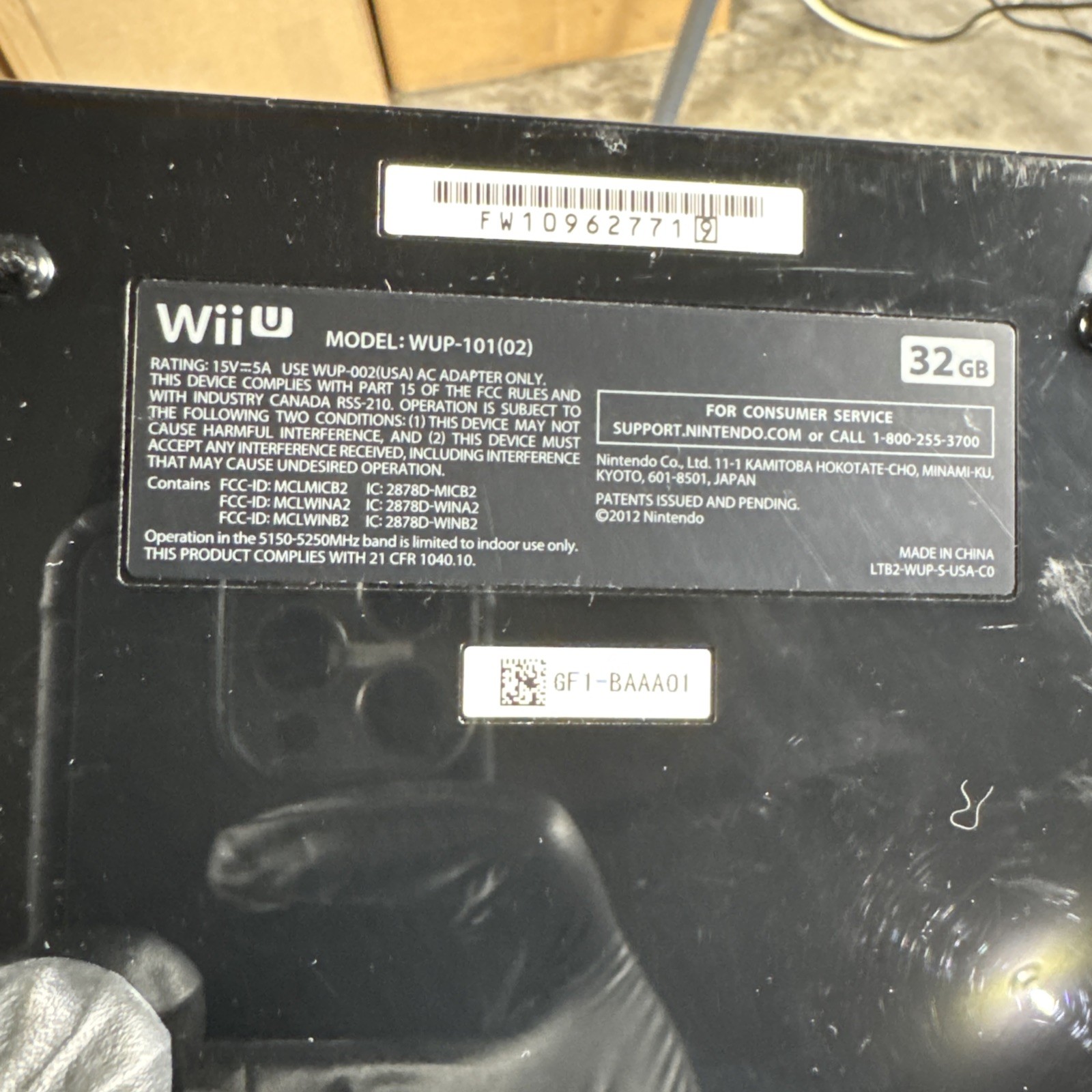 Nintendo Wii U 32GB Console (WUP-101) Gamepad Bundle + OEM Cables Tested Working