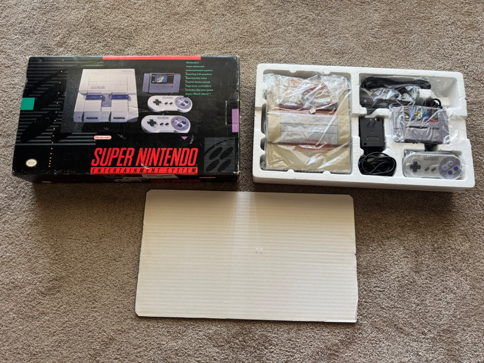 Super NES Nintendo SNES system console bundle CIB complete w/ Mario video game