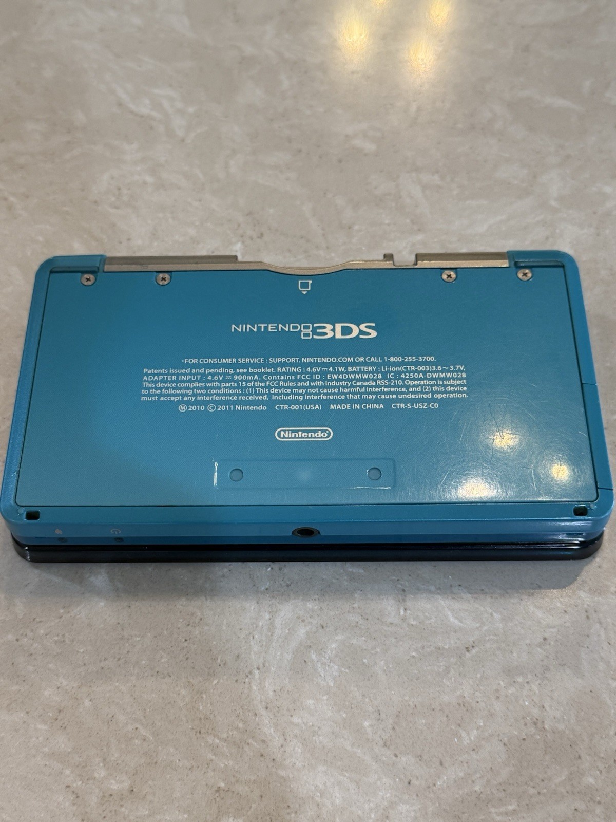 Nintendo 3DS Blue 3D Handheld With 3rd Party Charger CTR-001(USA) NTSC-U/C