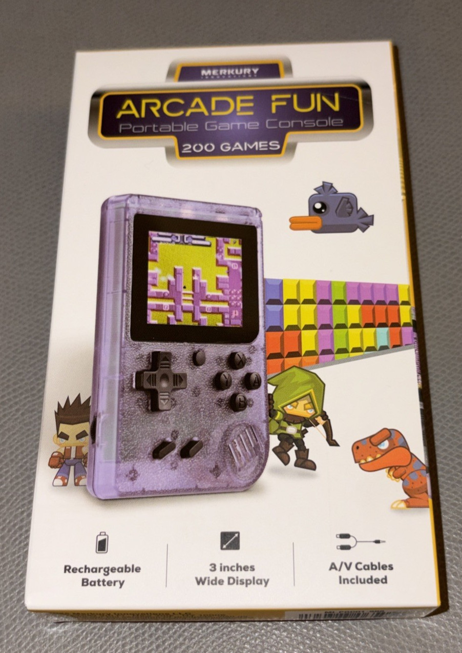 Merkury Innovations Arcade Fun Portable Game Console With 200 GAMES NEW 2025!