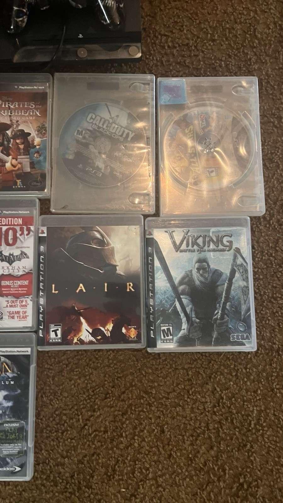 PlayStation 3 With 10 Games and Remotes Tested Works Great