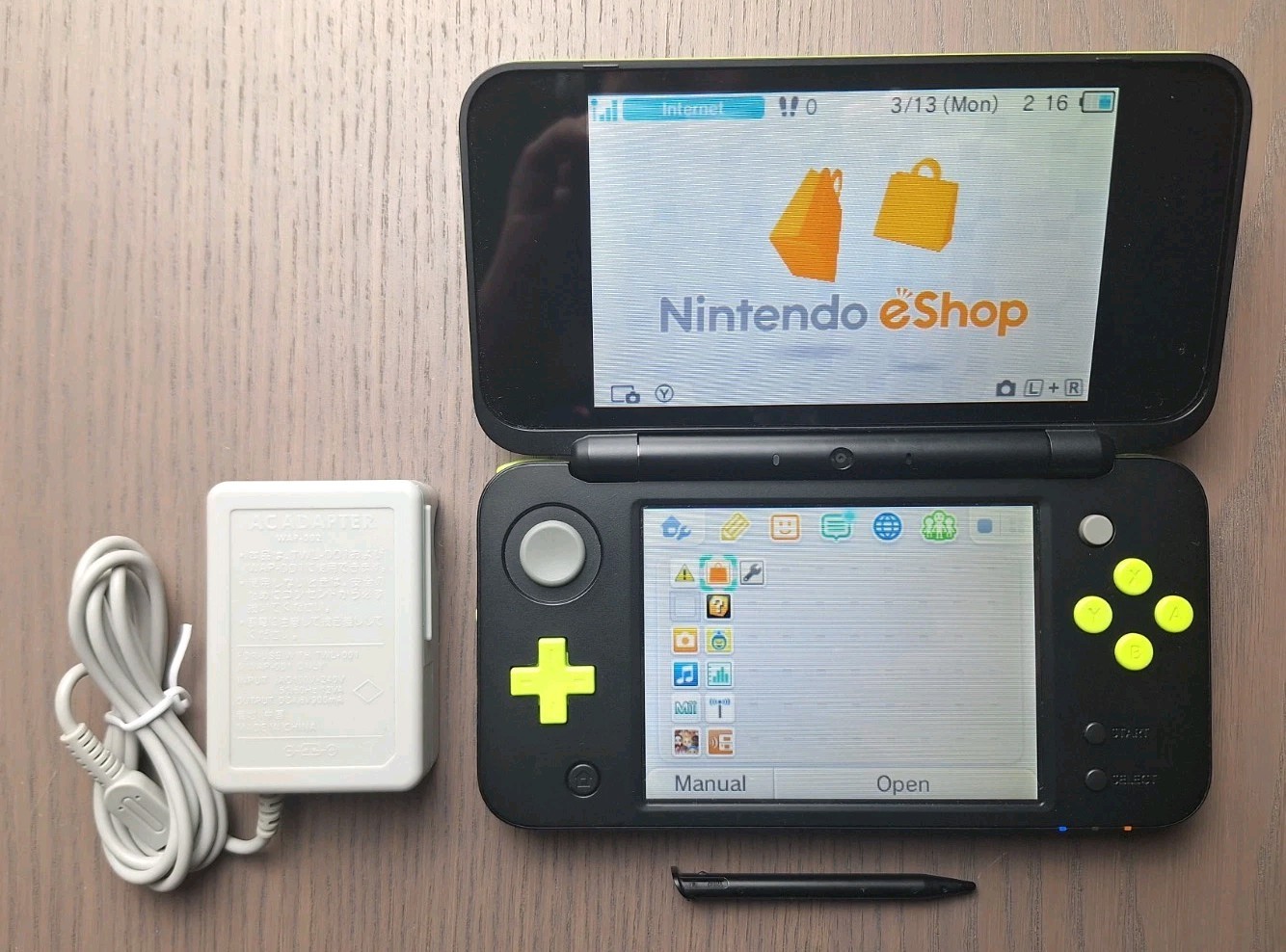 New Nintendo 2DS XL Lime Black | Charger + 32GB SD Card | Region Free USA