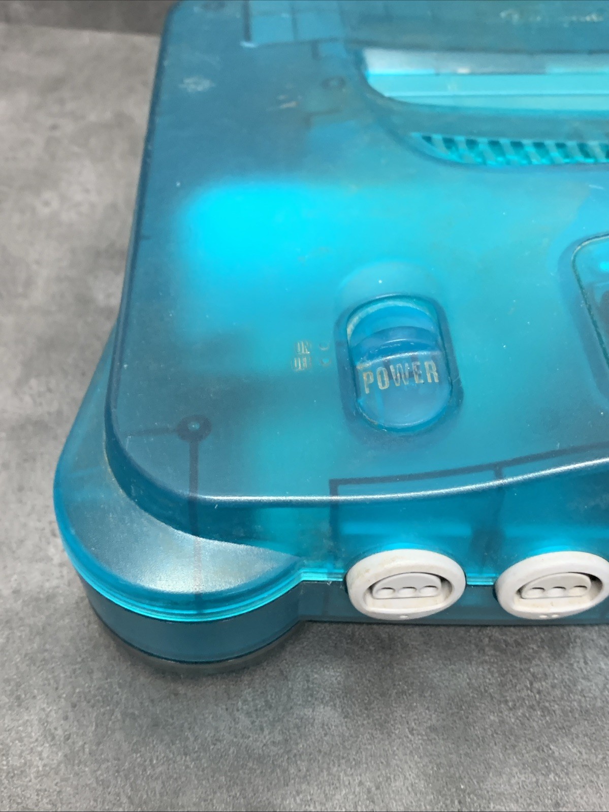 Nintendo 64 Funtastic Ice Blue Console Only RESET BUTTON DOES NOT WORK Read N64