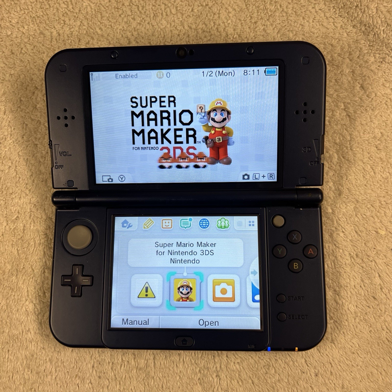 Galaxy “New” Nintendo 3DS XL Limited Edition Handheld System With Stylus Charger