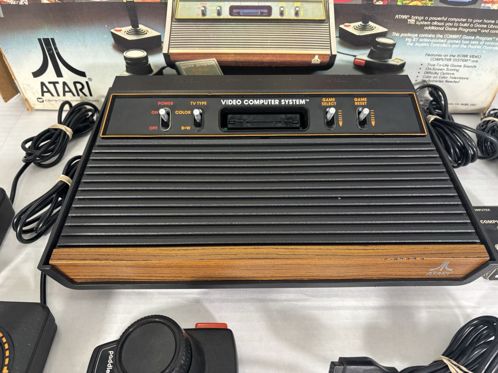 Atari 2600 Console CIB Complete In Box + 12 Games Pac-Man And More Tested READ