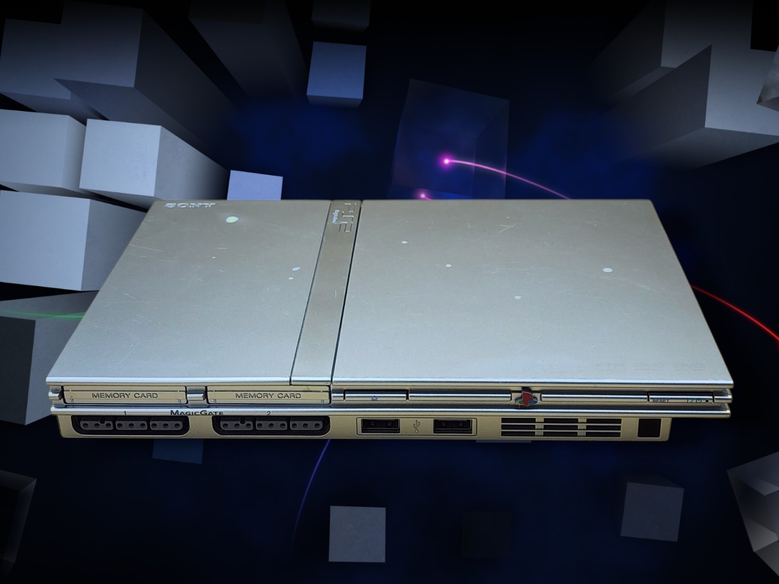 2006 PlayStation PS2 Silver Slim SCPH-77001 Video Game Console – Parts Only