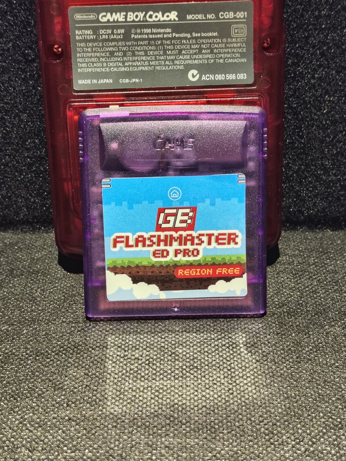 FPGBC Gameboy Color GBC USB-C Red Console OLED Screen included Flash Cart w/ 8GB
