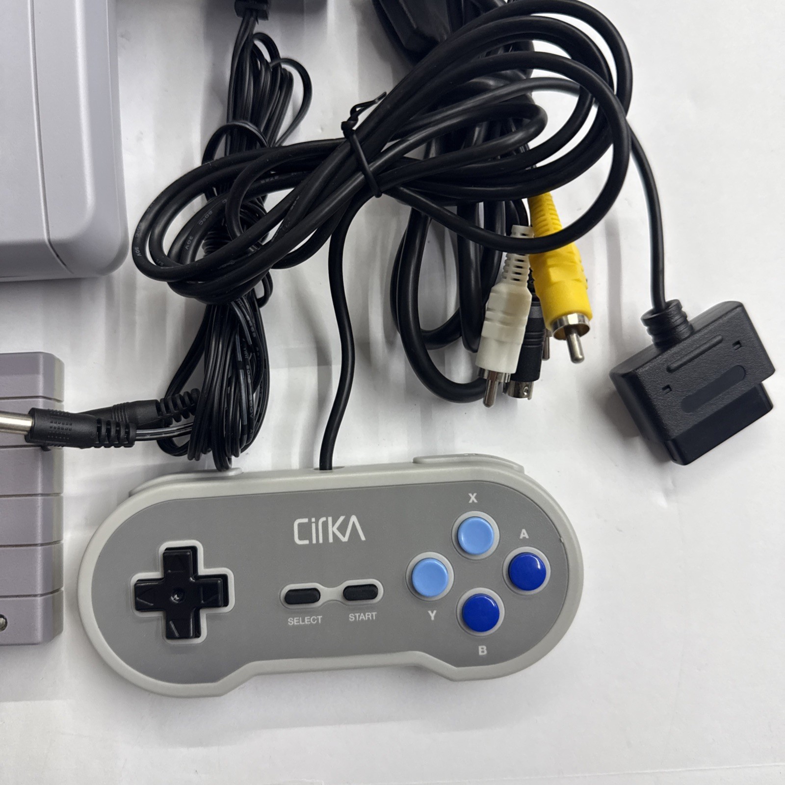 SNES – Super Nintendo Mini Jr Console Gray Cables Game Controller Tested #2942