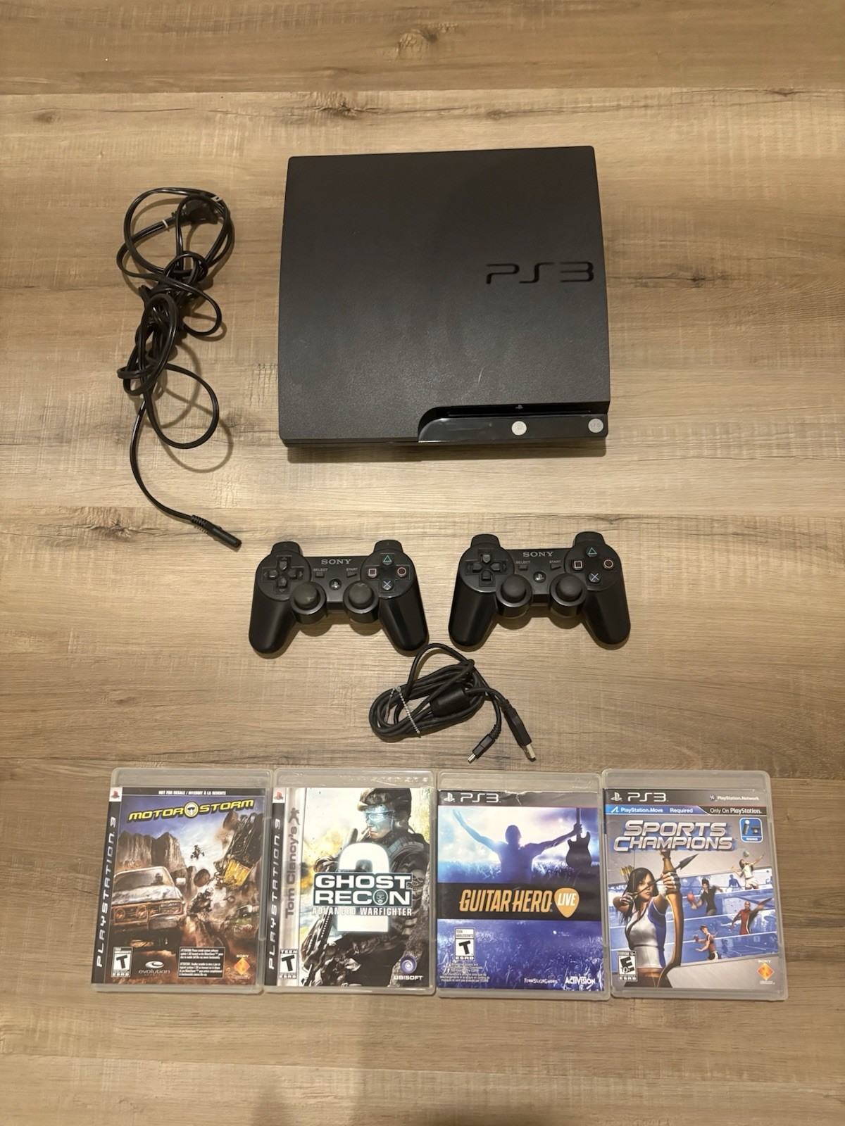Playstation 3 PS3 Slim 160GB CECH-2501A Console and 4 Games Tested & Works Read