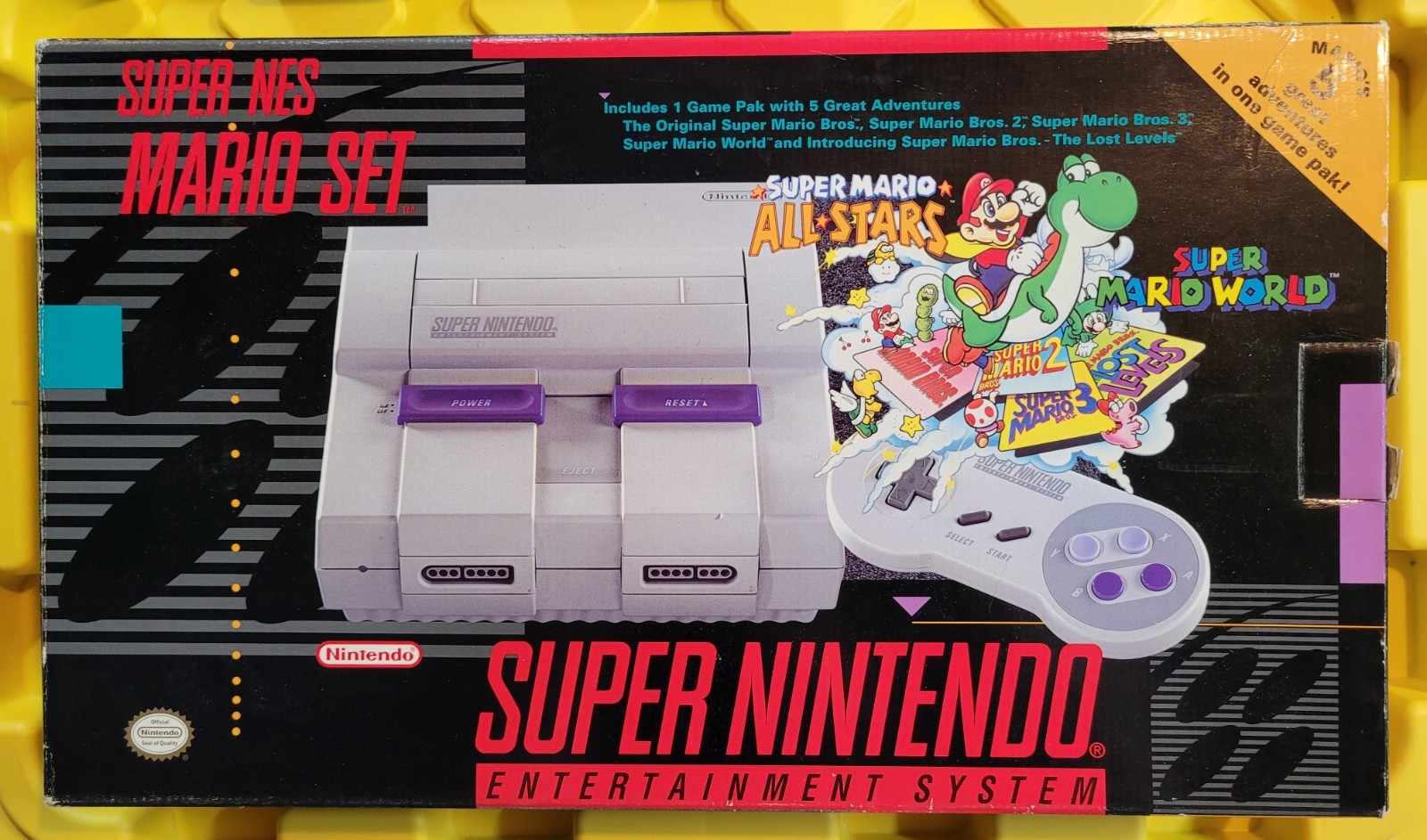 Super Nintendo SNES Console Mario Box Set with 8bitdo Bluetooth Retro Receiver