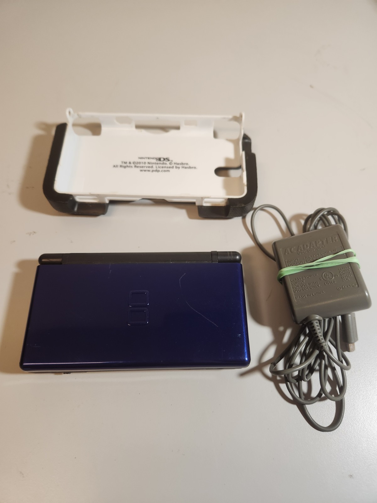 Nintendo DS Lite Black/Blue Handheld System USG-001 *READ* W/ Charger + Case