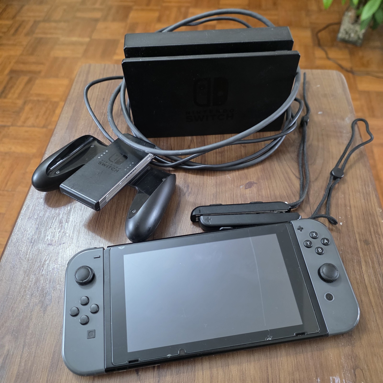 Nintendo Switch Console Gray/Black Joy-Con, Dock, Grip, HDMI, Screen Protector