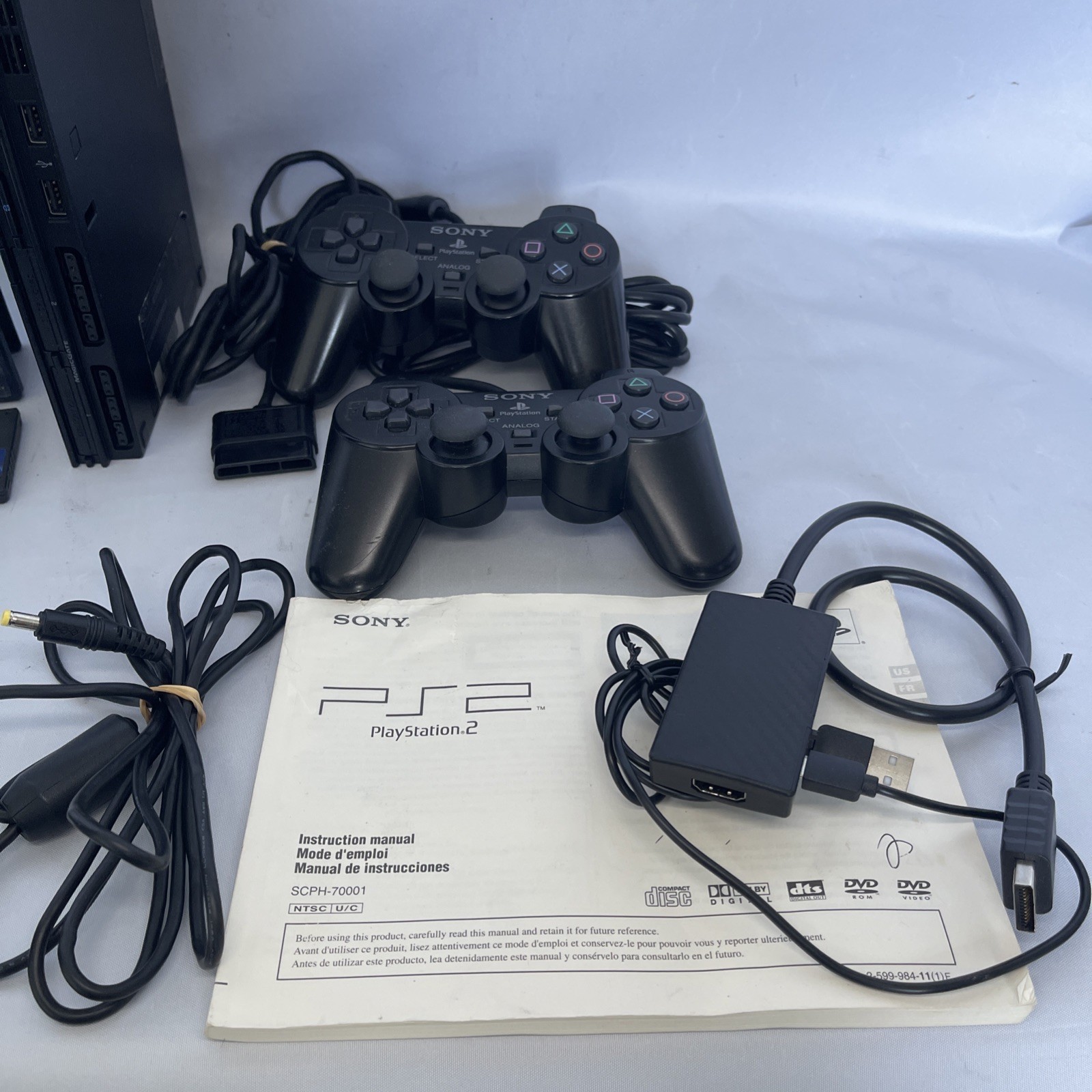 🔥TESTED Sony PlayStation 2 PS2 Slim SCPH-75001 Console System OEM + BUNDLE FMCB