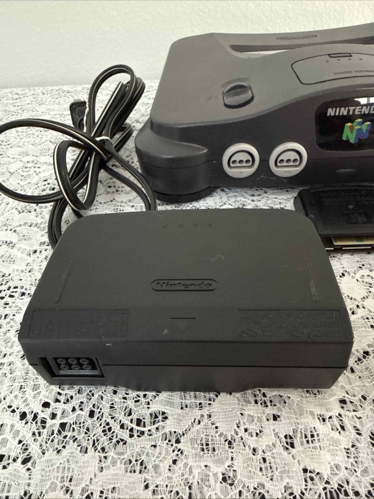 UNTESTED Vintage Nintendo 64 Console w/ Power, Cables, Memory Card, Jumper Pack