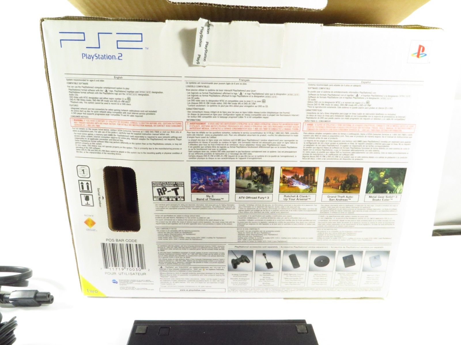 Sony Playstation 2 Charcoal Black SCPH-70012 Console, Complete in Box, Tested