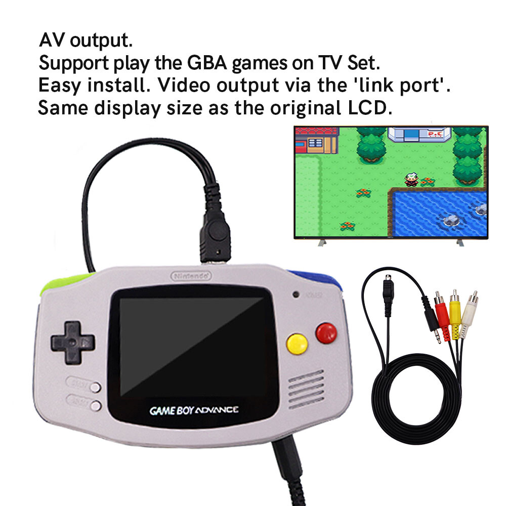 3.0 Inches V4 Drop in IPS LCD GBA TV OUT Mod Backlight Kit Pre-cut Shell For GBA
