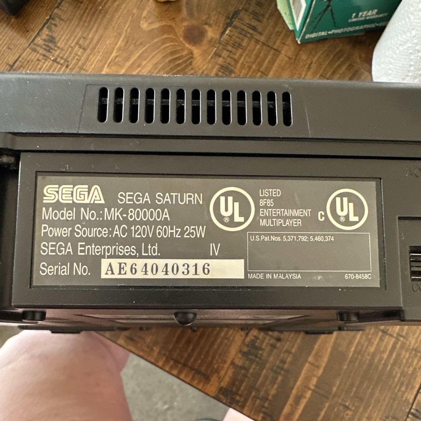 SEGA Saturn MK-80000A Black Console NTSC-U/C w/ Controllers & Cables 1995