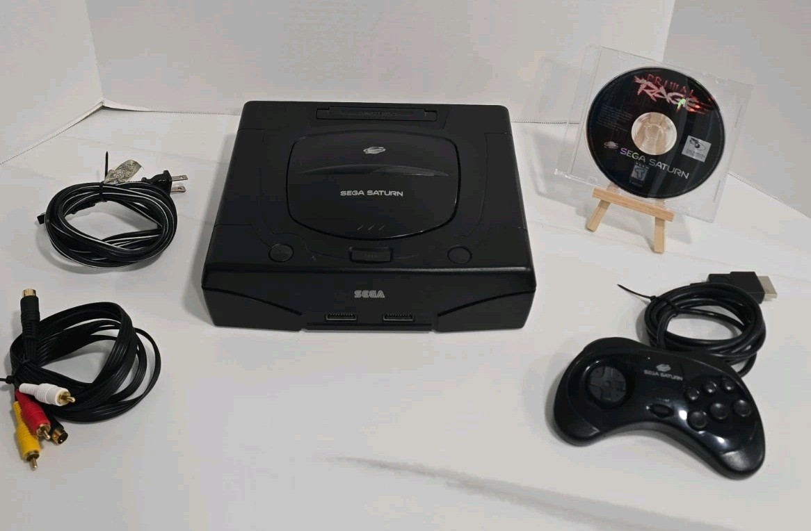 🎮 Sega Saturn MK-80000A Console Black w/ OEM Controller & Primal Rage TESTED