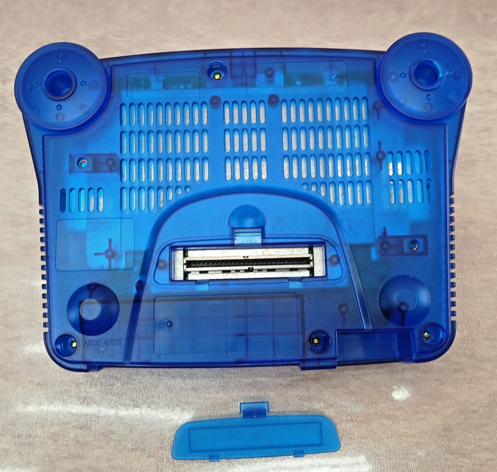 Nintendo 64 Clear Blue Re-Shell Console Bundle OEM Controller Cords