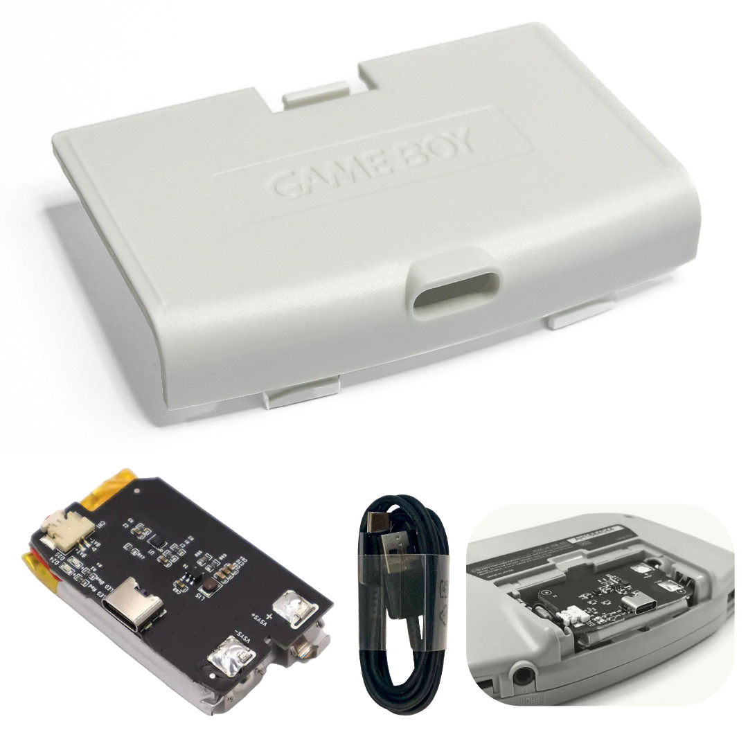 Nintendo Game Boy Advance GBA V5 IPS LCD ALL WHITE USB-C Rechargeable Battery