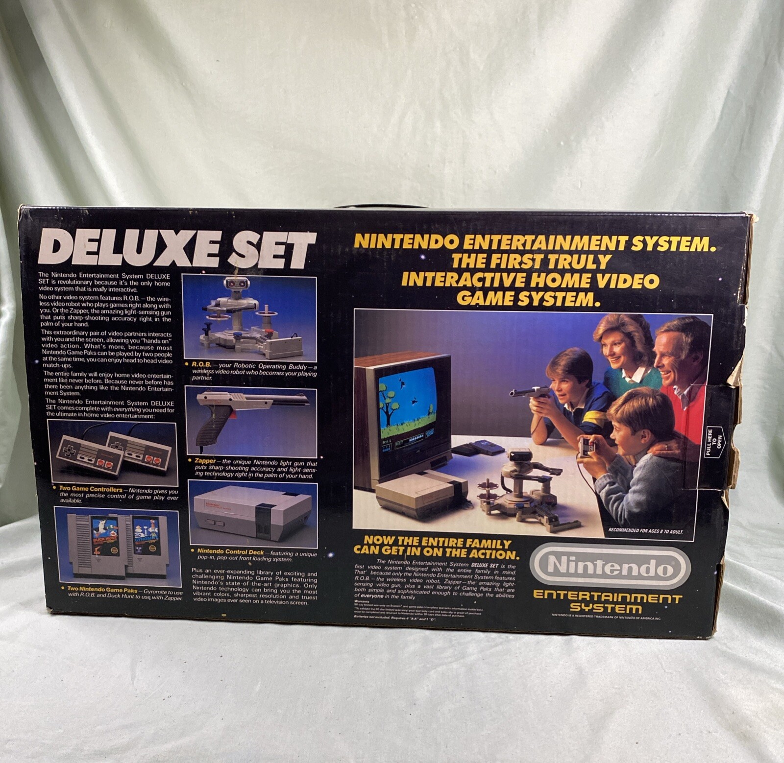 Complete In Box Nintendo NES DELUXE Set ROB Robot Duck Hunt Zapper Gun 80s