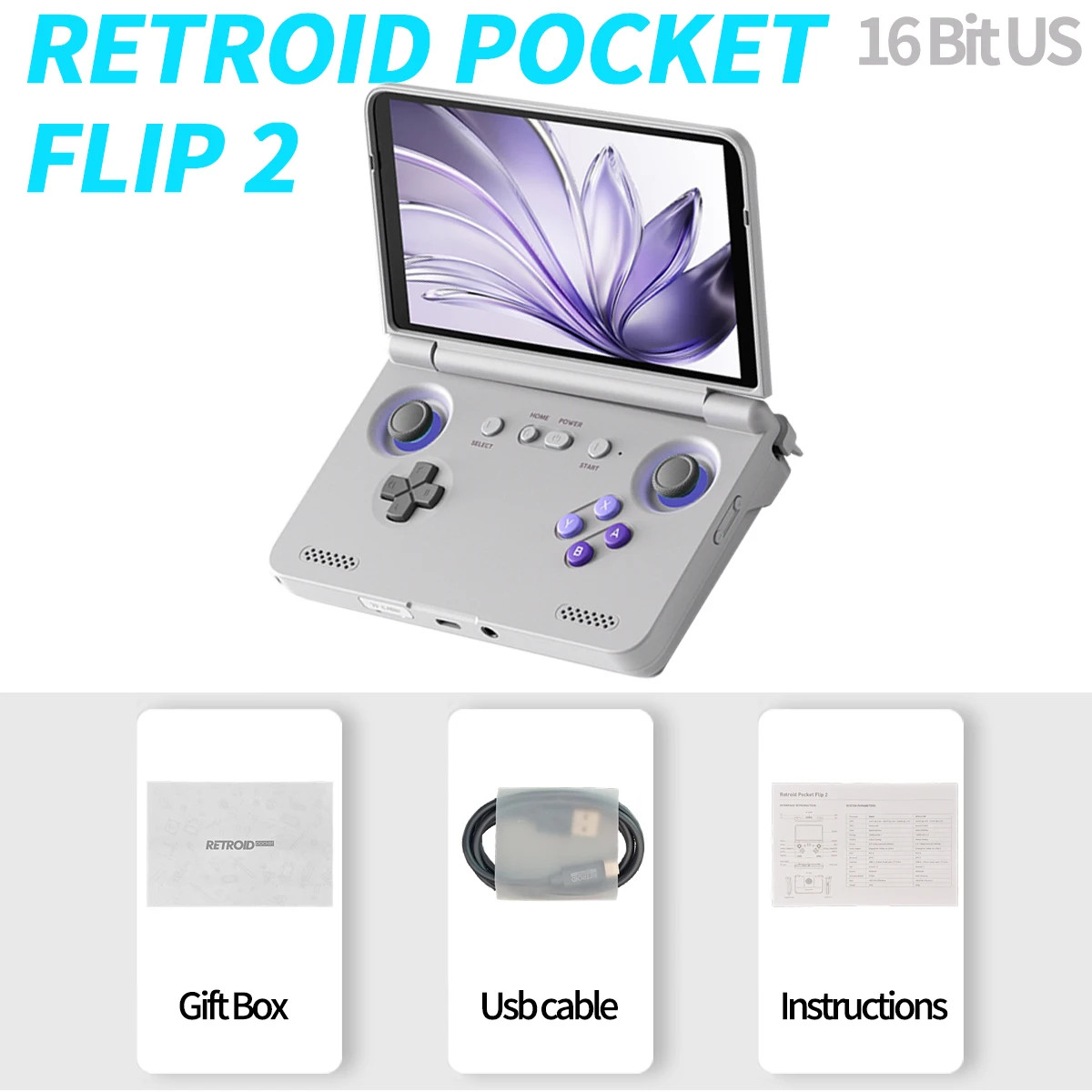 2025 Flip2 Retro Handheld Game Console Android13 5.5″ AMOLED PSP PS2 WiFi BT