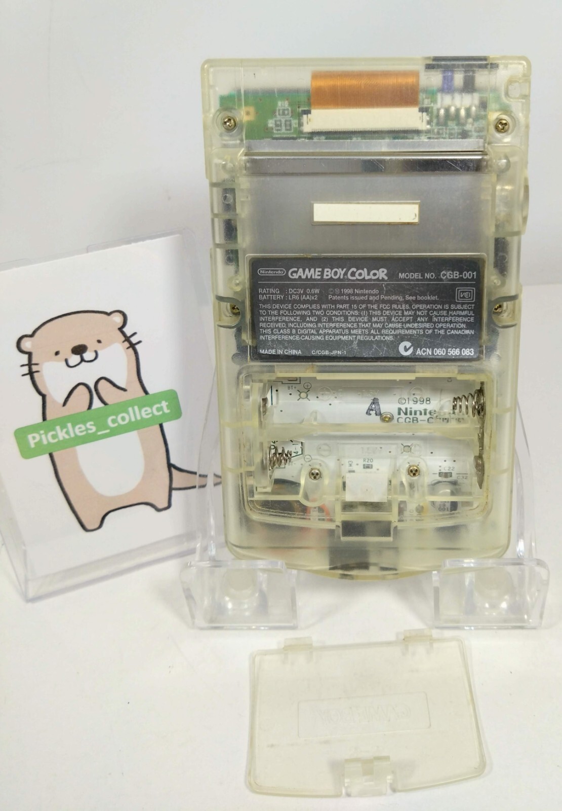 Nintendo CGB-001 Game Boy Color Clear Console only Tested GB GBC 0327H