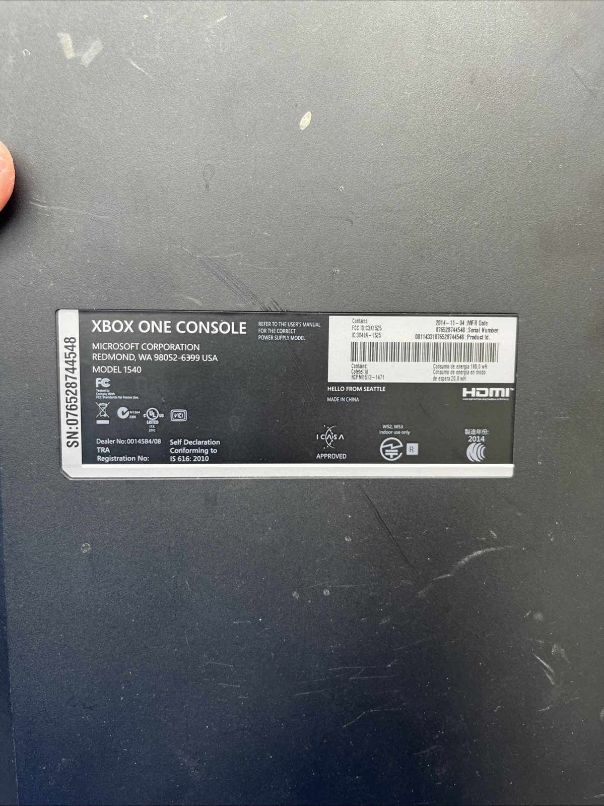 Microsoft Xbox One Black Console Wi-Fi HDMI USB-A Ethernet