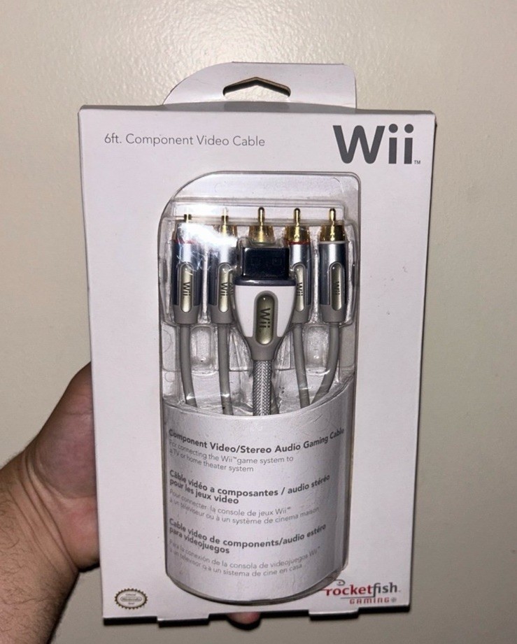 Nintendo Wii Rocketfish Gaming 6 ft. Component Video Cable Brand New