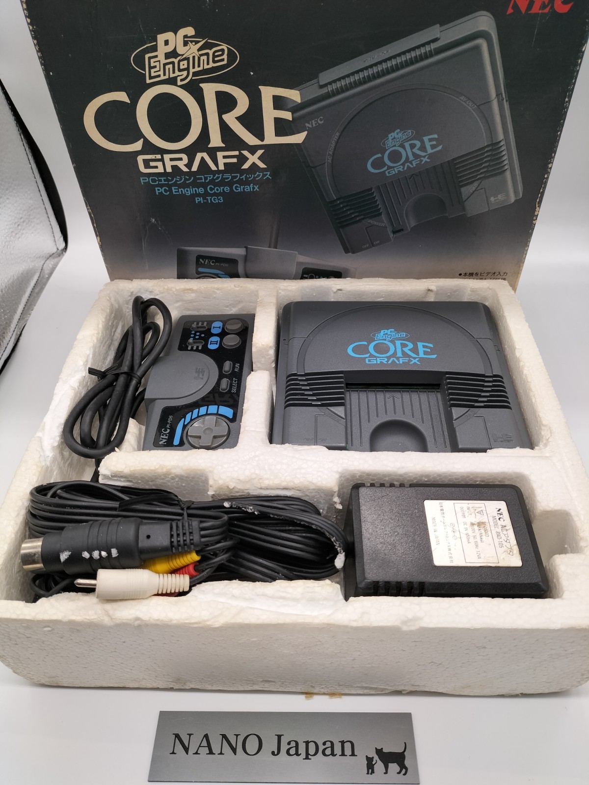 NEC PC Engine Core Grafx PI-TG3 Console – Tested Working -Selectable accessories