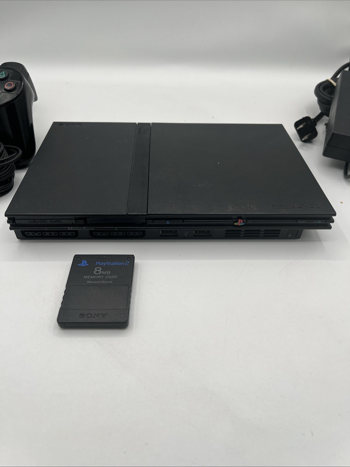 Sony PlayStation 2 PS2 Slim Console Bundle W/ 5 games Controller Memory Card