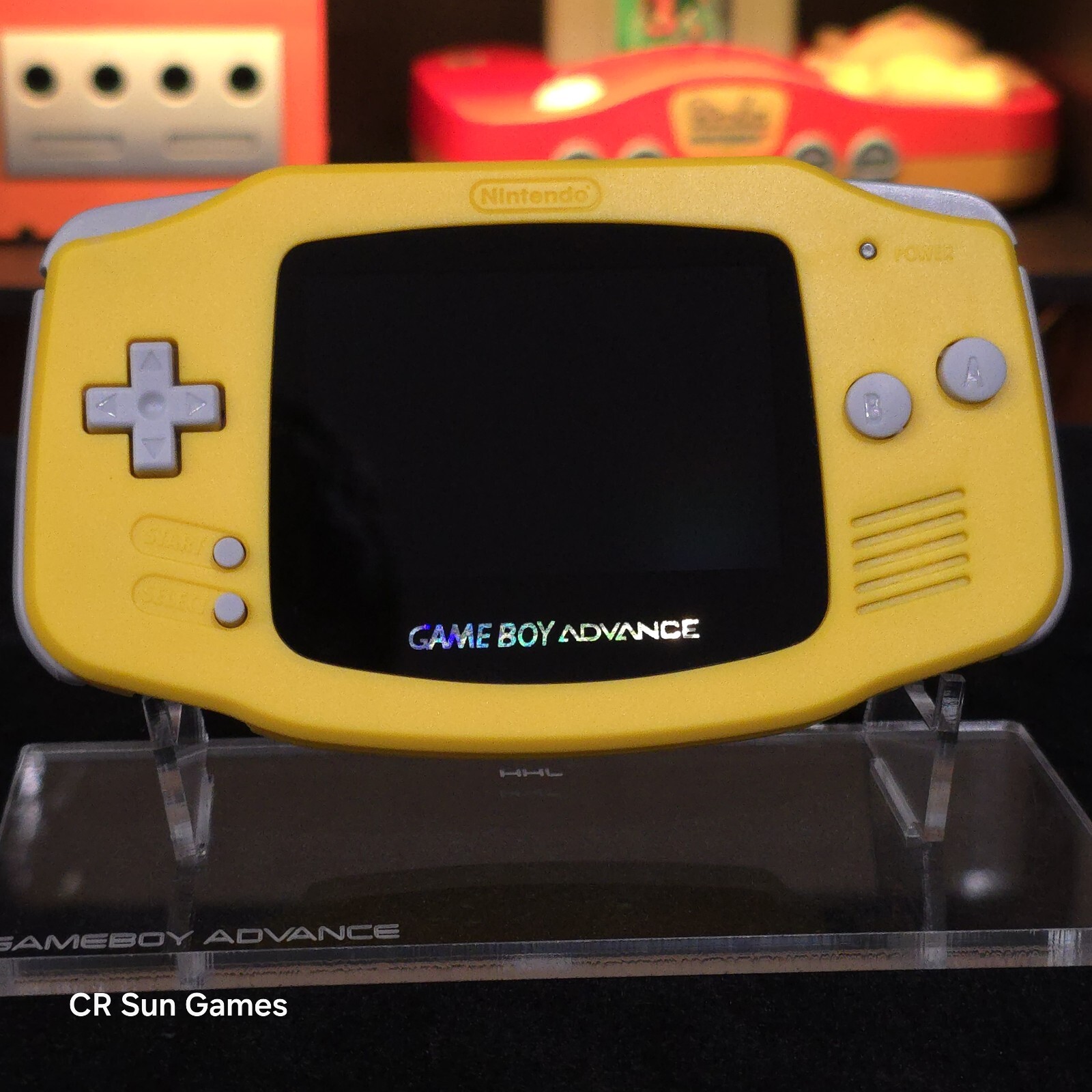 Yellow Game Boy Advance GBA Console with iPS V5 Backlight Backlit LCD MOD