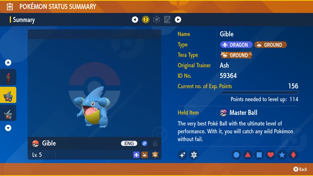 Pokemon Scarlet & Violet Gible 6IV Trained 🌟Shiny🌟 & Non Shiny Best Stats Home