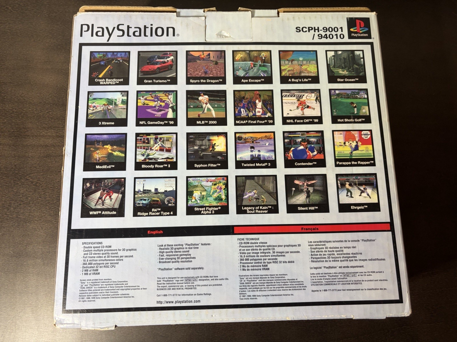 Sony PlayStation PS1 Gray Console SCPH-9001 Complete Green Tape Mint Cond