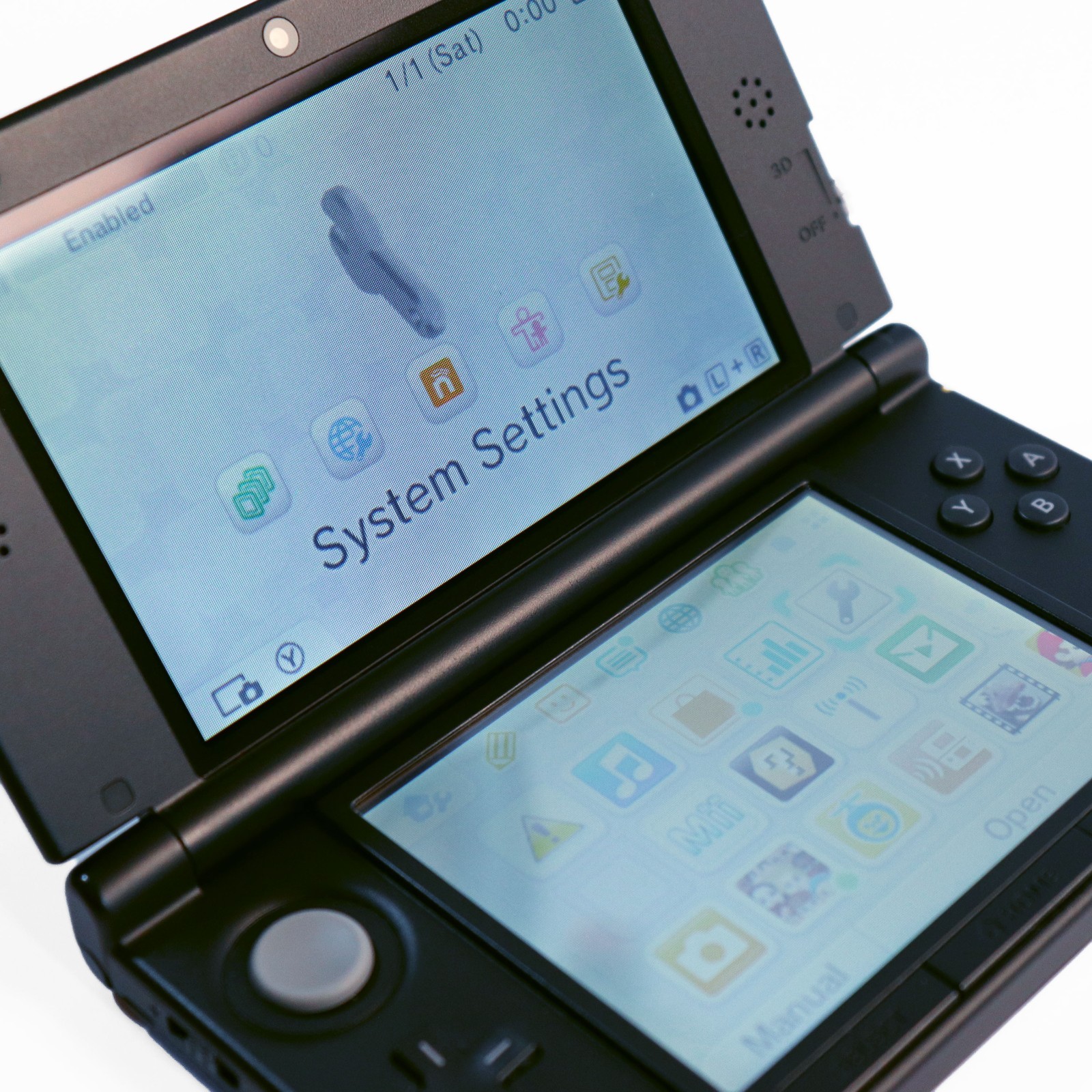 Nintendo 3DS XL Blue Black Handheld Console OEM Charger Stylus Tested