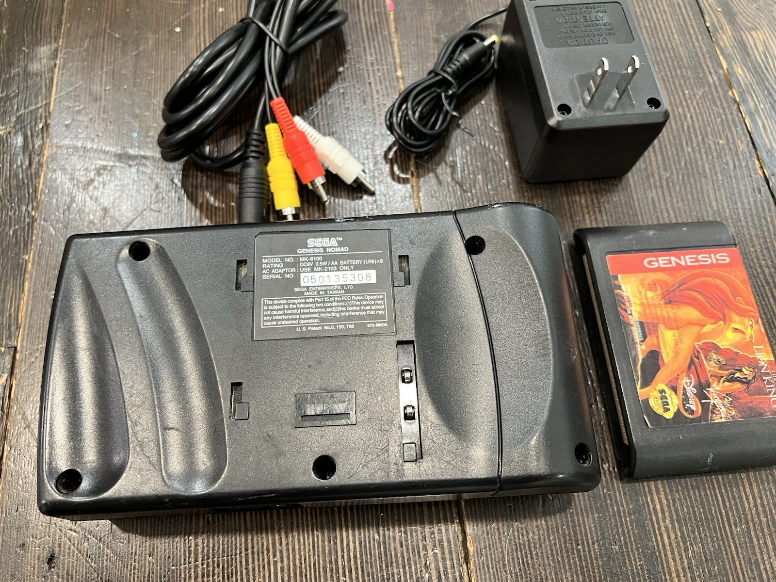 Sega Nomad Handheld Console MK-6100 With Game And Wires. Not Working