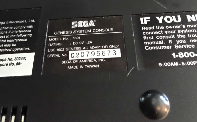 Sega Genesis 1 Model 1601 Console 16-Bit Console Only Reset Broke Play’s Fine