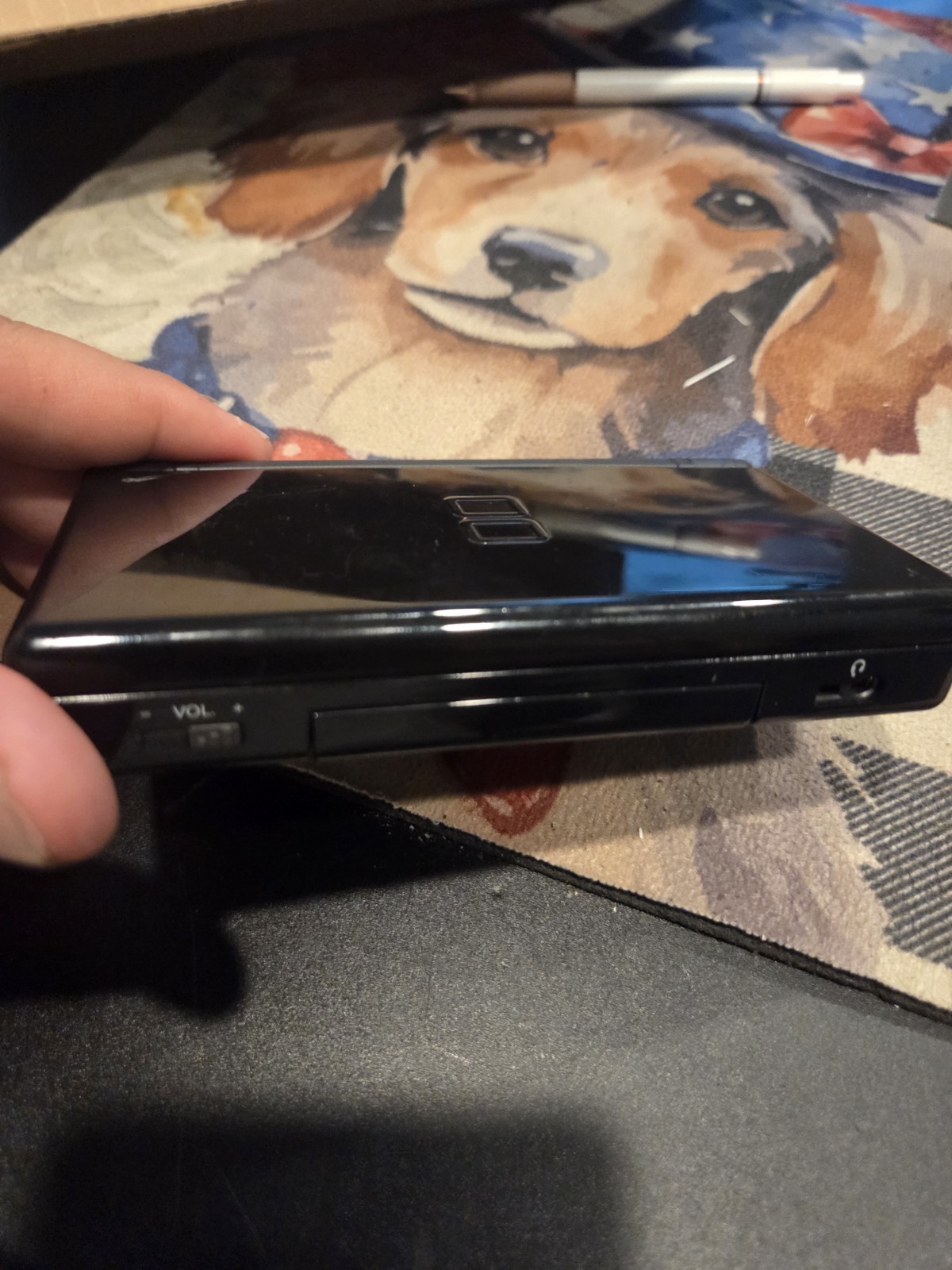 Nintendo DS Lite USG-001 (JPN) Black Handheld Console w/ Stylus Pixel Damage