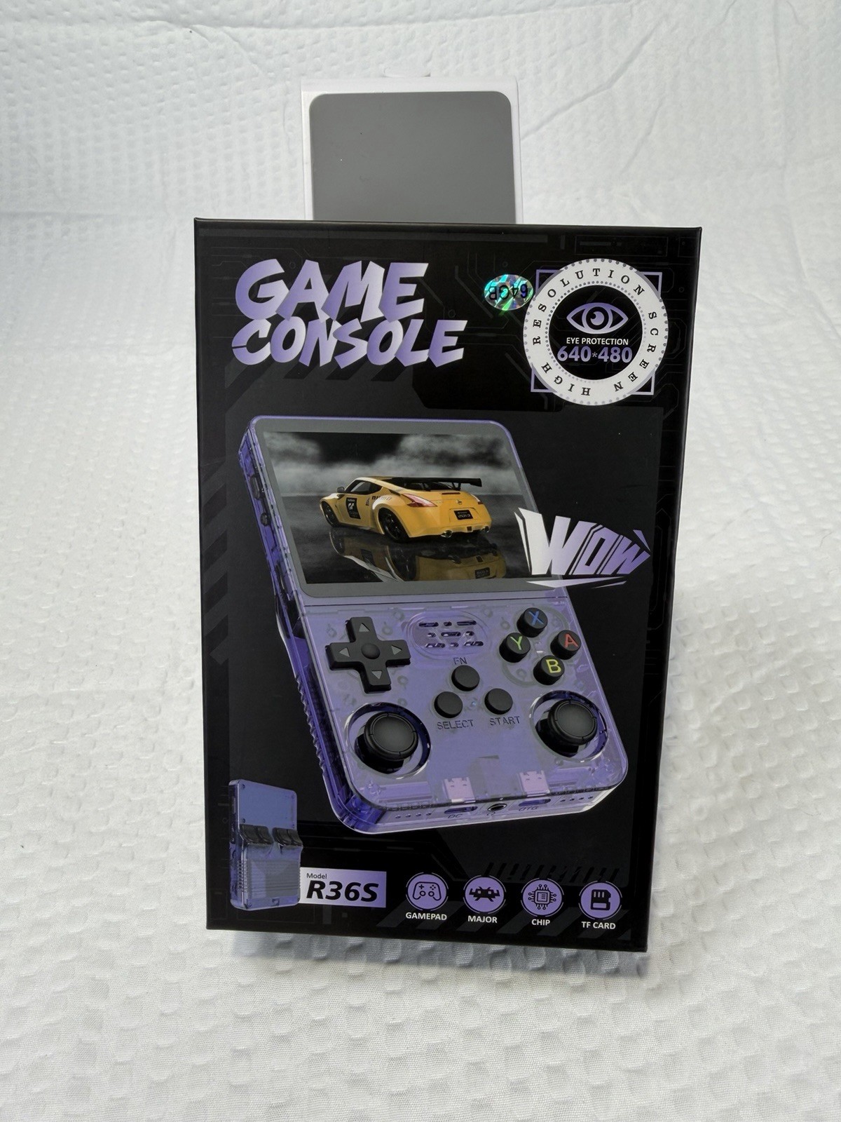 R36S White 64 GB Handheld Game Console IPS Screen 3.5 Inch, 20000+ Video Games