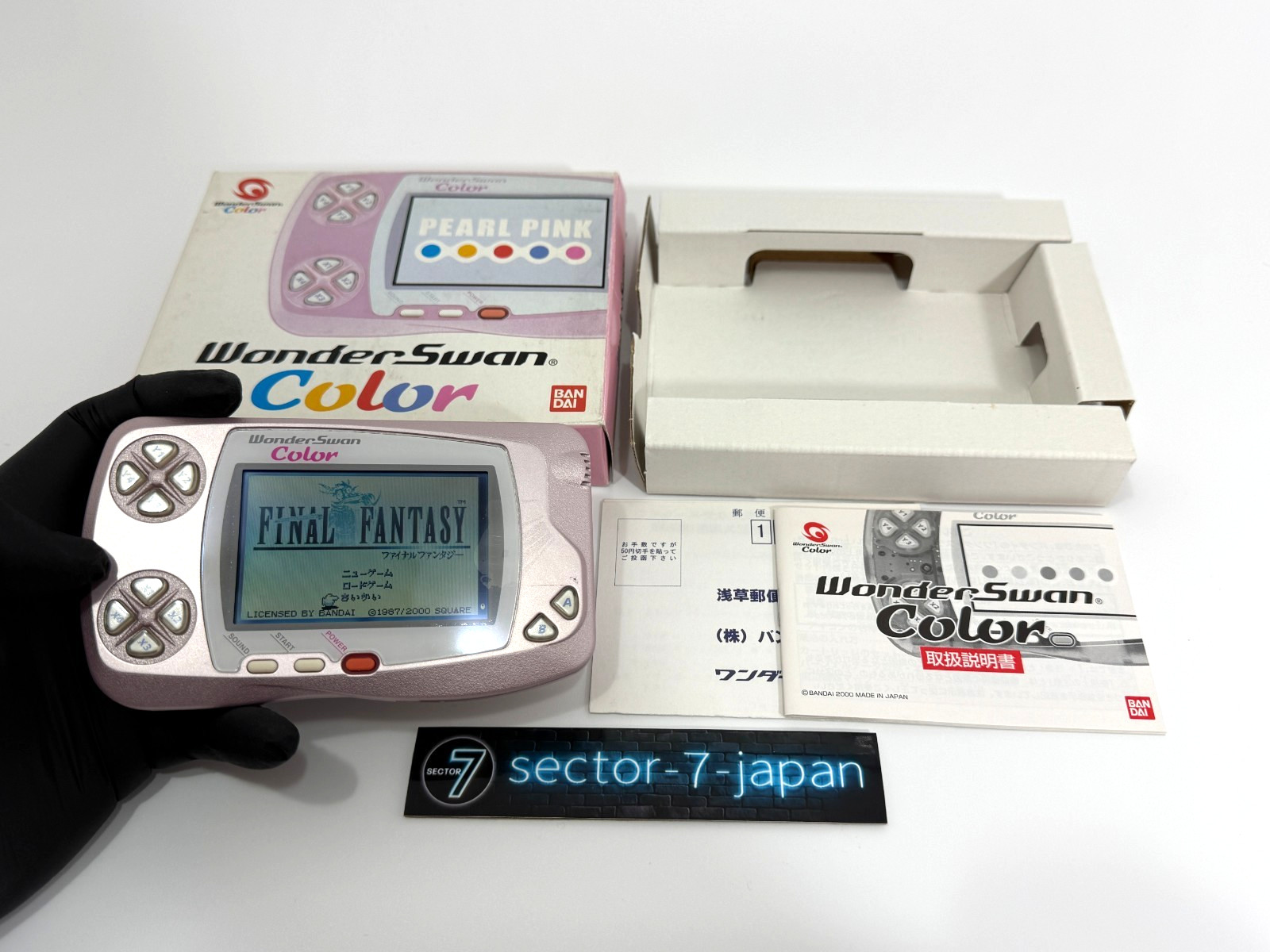 Bandai WonderSwan Color Purple Pink WSC-001 Boxed Handheld Console Working Japan