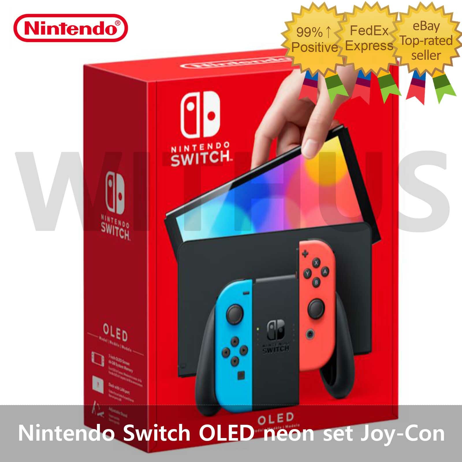 Nintendo Switch OLED Model HEG-001 Handheld Console – 64GB – Neon Blue/Neon Red