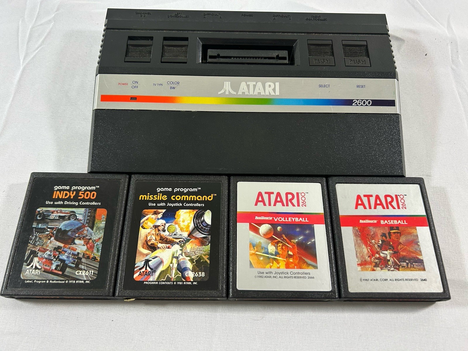 Atari 2600 Jr. Game System Console ONLY Retro Rainbow w/ 4 Games – Untested