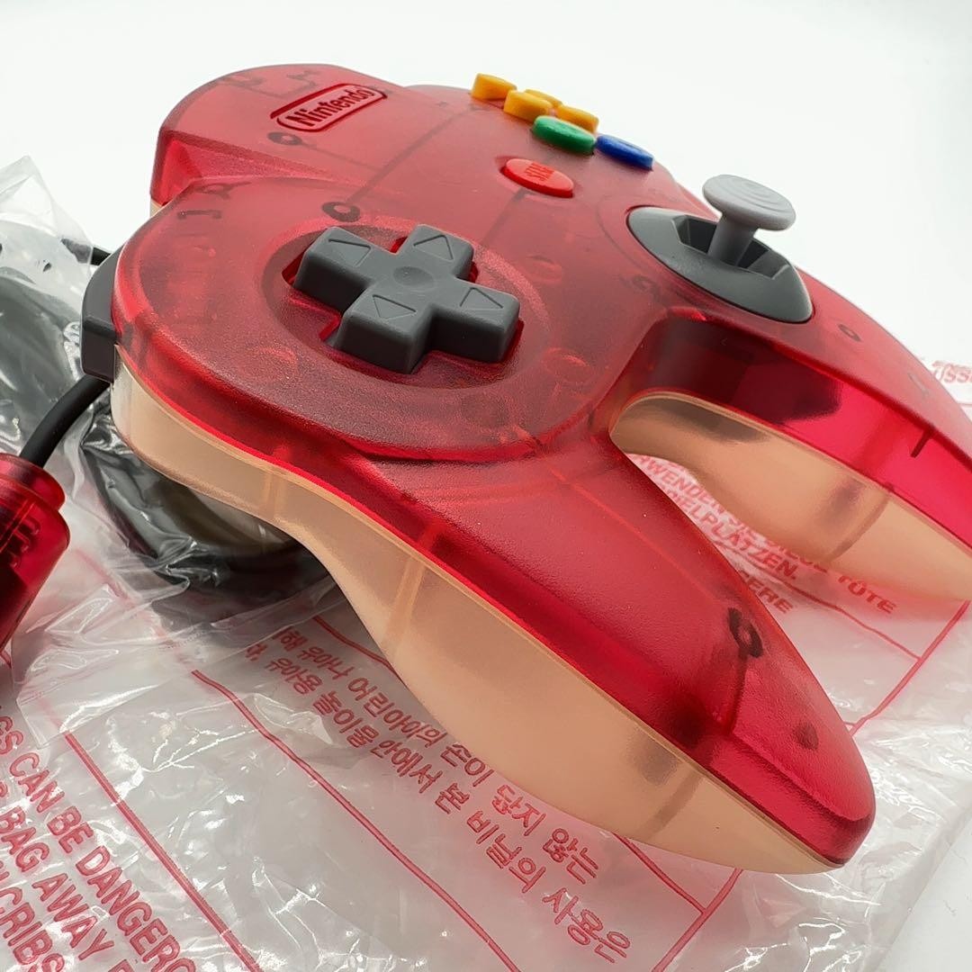 Nintendo 64 N64 Game Console System Clear Red Tested w/box mint