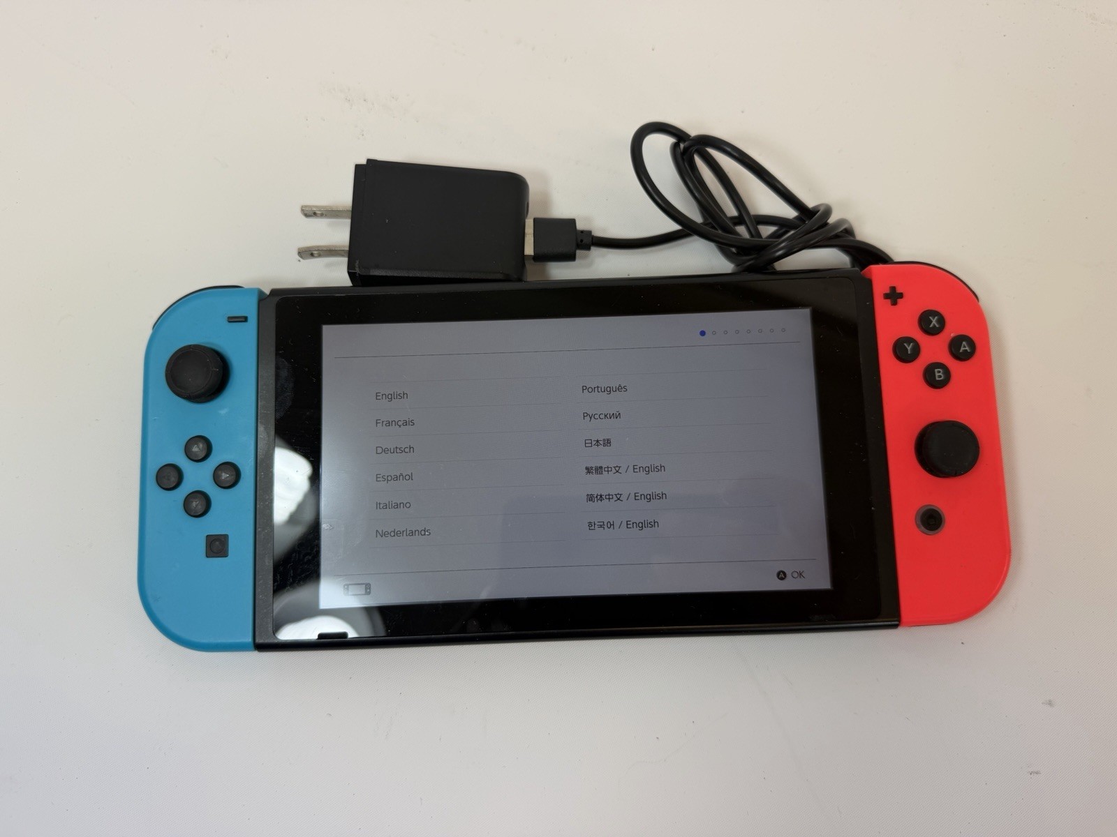 Nintendo Switch HEG-001 Console Gaming System Blue & Red Neon