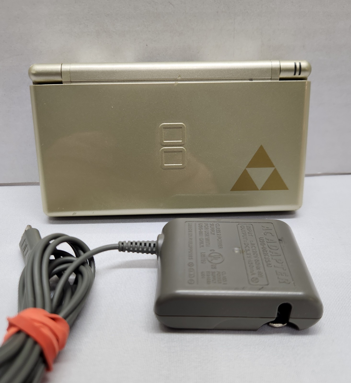 Nintendo DS Lite Gold Zelda Edition Handheld Console w/ Triforce Logo