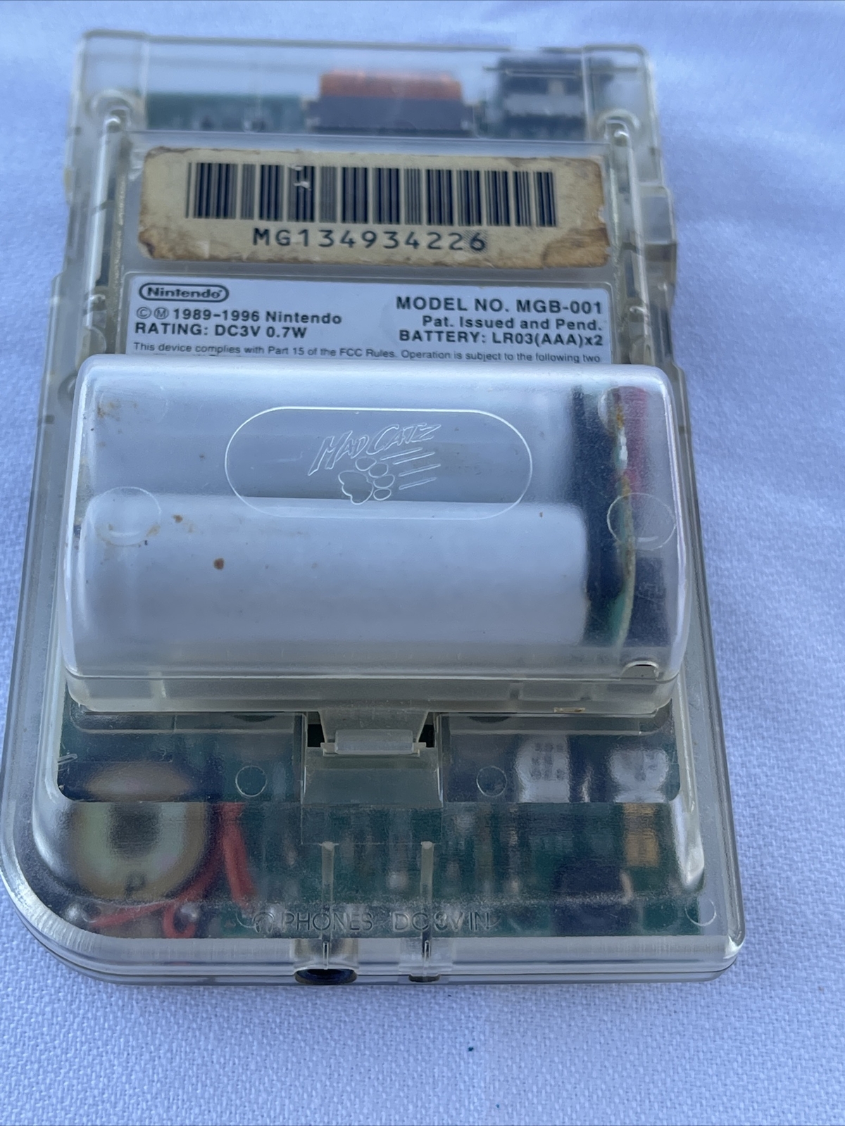 Nintendo Game Boy Color CGB-001 – Clear Skeleton – 100% Original- Tested Works