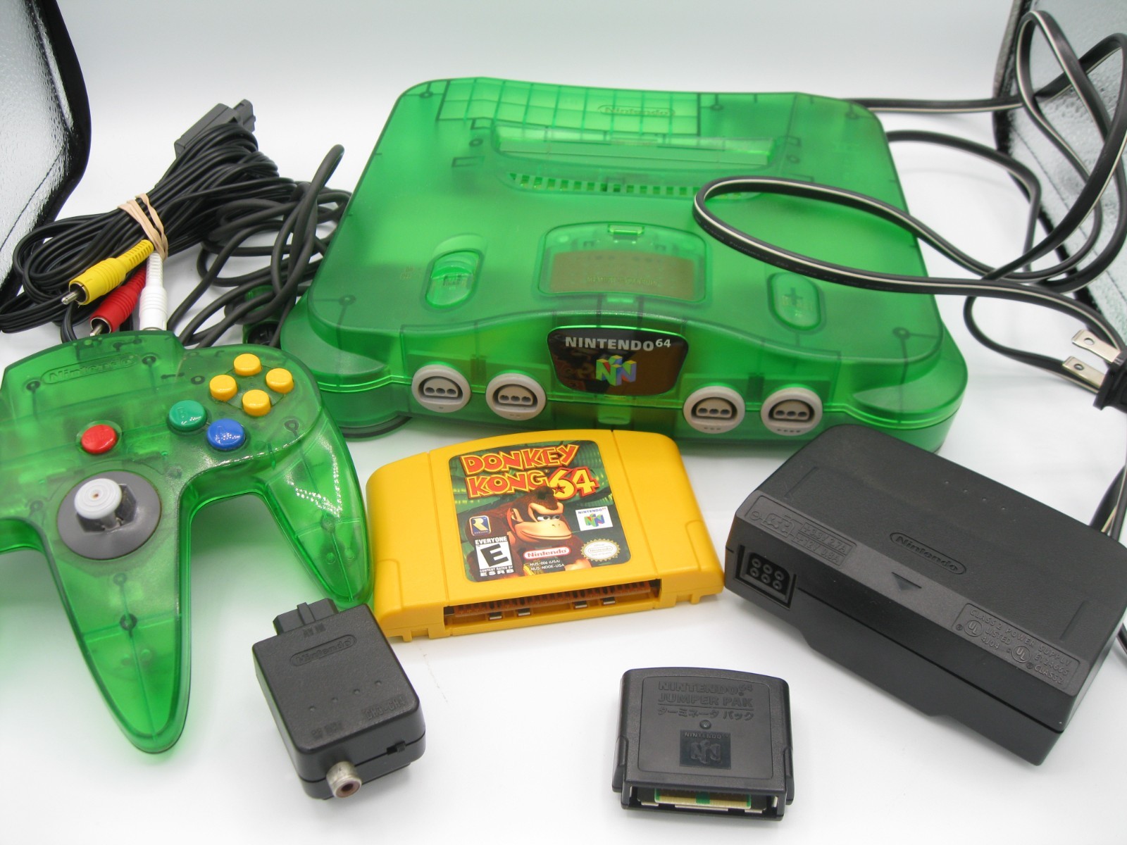 Nintendo Donkey Kong 64 Set Jungle Green Console CIB Complete In Box N64 Extras